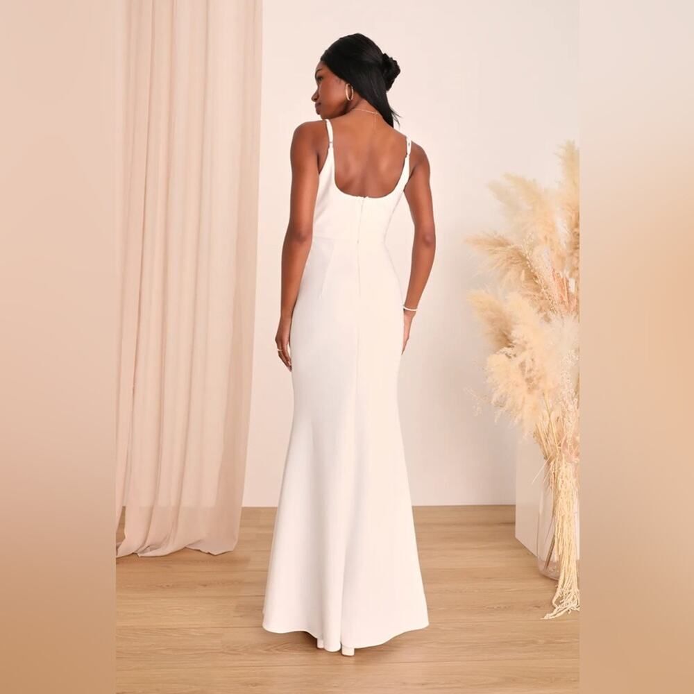 Lulu's Infinite Glory White Maxi Dress Medium NWOT